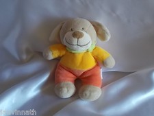 Doudou chien beige, jaune, orange, Nicotoy