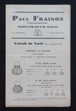 Catalogue PAUL FRAISON Paniers à salade muselière Saint-Cyr-en-Val Loiret
