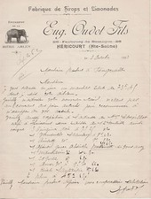 FACTURE ANCIENNE LIMONADE BIERE ARLEN  DEP 70  ( ref 75 )  