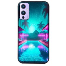 Coque noire pour OnePlus 9 hawaii piscine