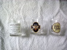 3 WHISKY TUMLERS- BLACK AND