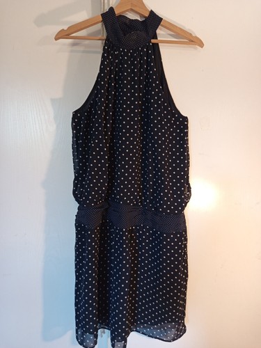 Robe pois bleu marine camaieu - pois,