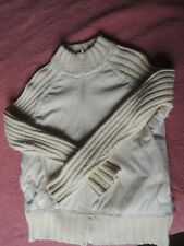 veste gilet tricot et imitation peau lainée taille S