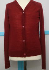 8 Ans GILET laine tricot très fine jauge Fille   BONPOINT  bordeaux