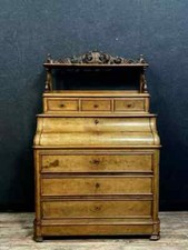 Commode secrétaire a gradin époque louis philippe en bois clair vers 1830