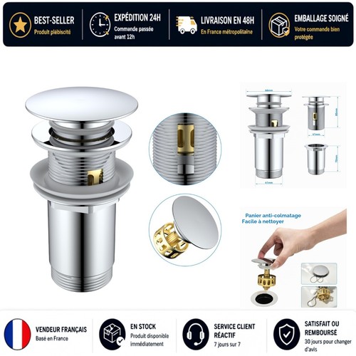 Bonde lavabo chromée avec - de,