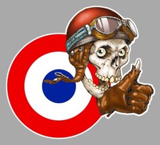 STICKER TETE DE MORT FLAG