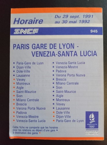 Fiche horaire sncf - fiche,