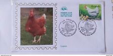 ENVELOPPE + CPA 1ER JOUR + TIMBRES. LA POULE - 01 BOURG EN BRESSE LE 24.04.2004