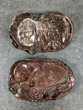 Vides Poches Art Nouveau Portraits De Femme Profil Pêche Poissons Mer Forêt Cerf