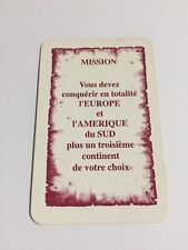 Carte mission Amérique du Sud jeu Risk la conquête du monde Parker #A54