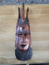 Masque africain bois hauteur 50 cm Fait Main
