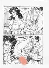 Planche originale érotique de STELIO FENZO pour Elvifrance ami de Hugo PRATT