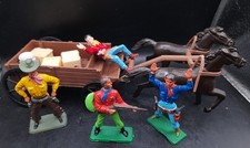 STARLUX  /   4 COWBOYS / 1,32  éme  (chariot en cadeau)