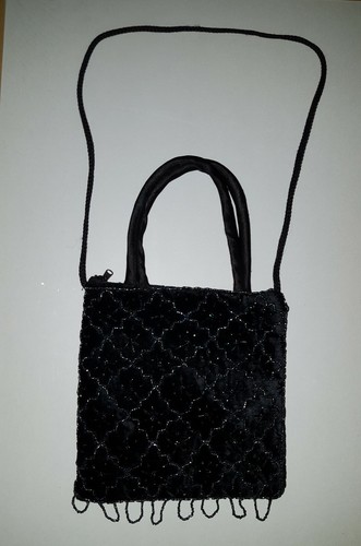 Small velvet black evening - velvet,