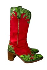 Bottes Santiag en daim et python flashy  FREE LANCE P. 36