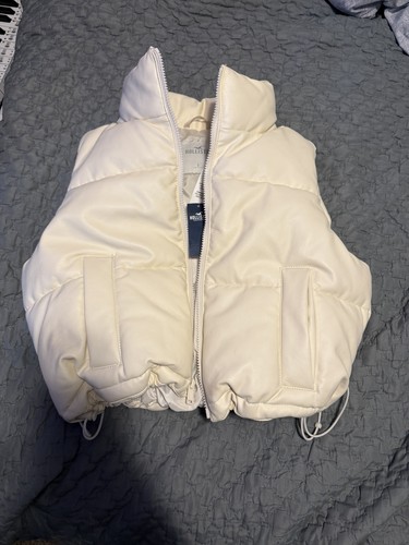 Hollister faux leather puffer - leather,