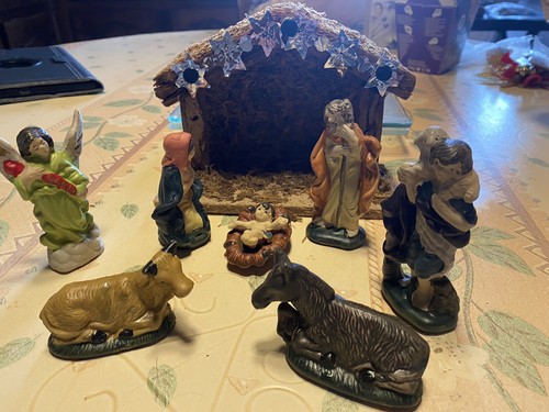 Crèche noel bois avec - noel, en