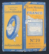 Carte MICHELIN n°70 BEAUNE EVIAN 1927 map Mapa Bibendum pneu guide