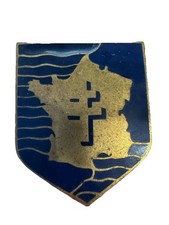 Insigne De La 2ème DB Leclerc. Libération. Drago Paris. Lisse Doré