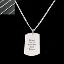 Luxe 925 Sterling Argent Chien Collier Étiquette pour Homme Ou Garçon, Gravure