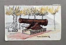 Arcachon, Le Moulleau, Canon, Dessin, Croquis, XXe