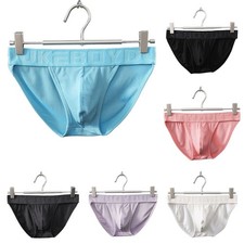 Slip homme côtelé confortable taille moyenne sous vêtement avec pochette pour