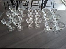 18  verres  6 vin rouge Et 6 Eau 6 Coupe  cristal d arques modèle rambouillet  