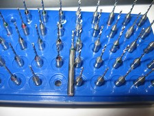 Lot de 5 : Foret Carbure Diam 1.05mm Réaffuté à queue de 3.17mm