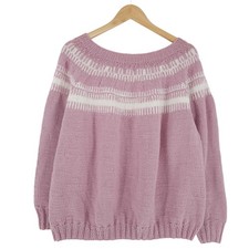 Pull Vintage Nordique Norvégien Fair Isle En Laine Pour Femmes Ks4 Taille 2XL