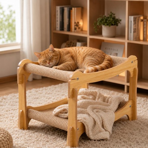 éclairé chat double niveau - Éclairé,