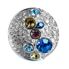 bague plaqué or blanc cristal