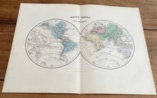 ancienne carte géographique N174 mappe monde