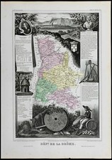 1869 - Drôme - Carte