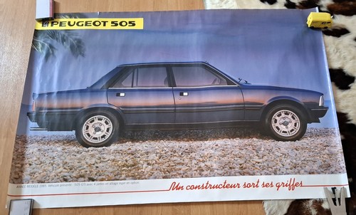 Affiche originale peugeot 505 - affiche,