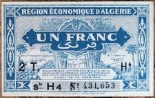 Billet 1 franc  31 - 1 - 1944