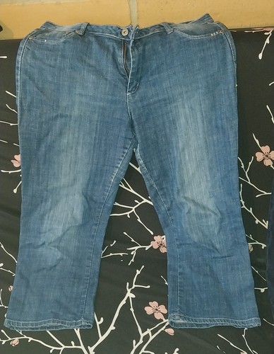 Pantalon jean bleu large - , avec