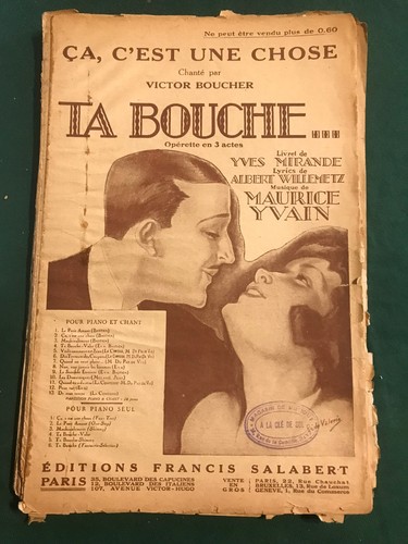 Partition operette - partition, ta