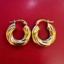 créoles boucles d'oreilles en or jaune 18 carats 750