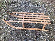 Ancienne luge en bois DAVOS pour utiliser ou déco chalet montagne Savoie