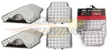 Jeu de 4 Tapis de sol PVC Look Aluminium - Universels - Chrome