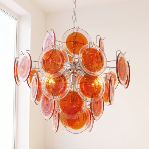 Lustre disques verre soufflé - lustre,