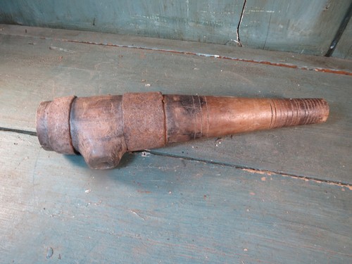 Ancien robinet bois tonneau - en,