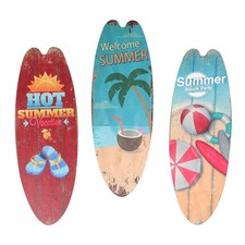  3 Pcs Déco Murale Plage Planche Surf Decorative Décorations Fête Nautique