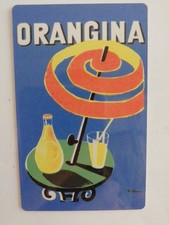 ORANGINA magnet aimant alu très fin dimension environ 5,5 x 8,5 cm
