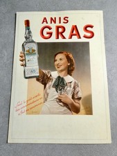 ANCIEN CARTON ANIS GRAS ANNÉES 50 BEL ÉTAT ! PASTIS ALGER