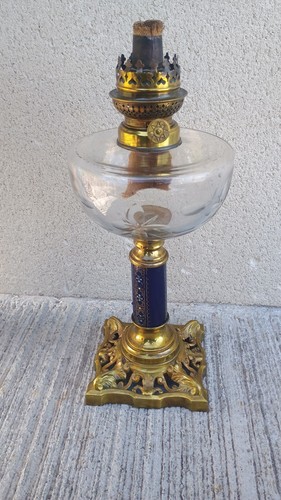 Lampe pétrole bronze - pétrole,