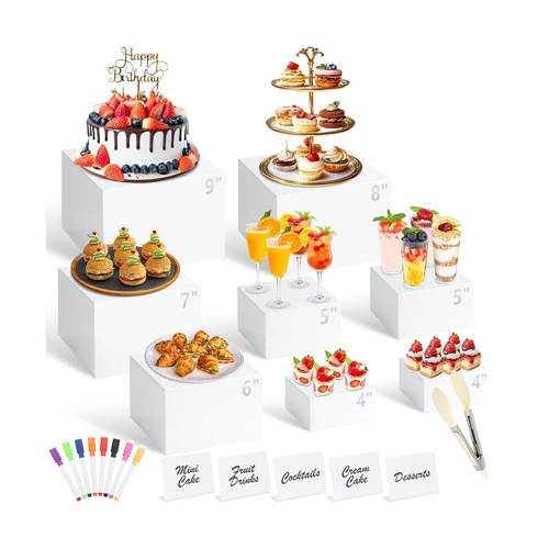 Pcs white buffet risers with - white,