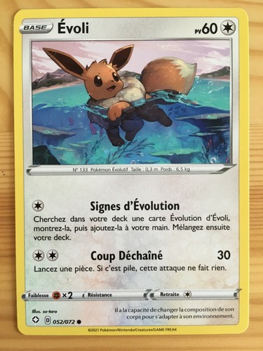 Carte pokémon evoli 052 072 - pokémon,