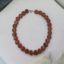 TRES BEAU Collier De Pierre De Soleil Avec Détails En Argent Poinçonné 